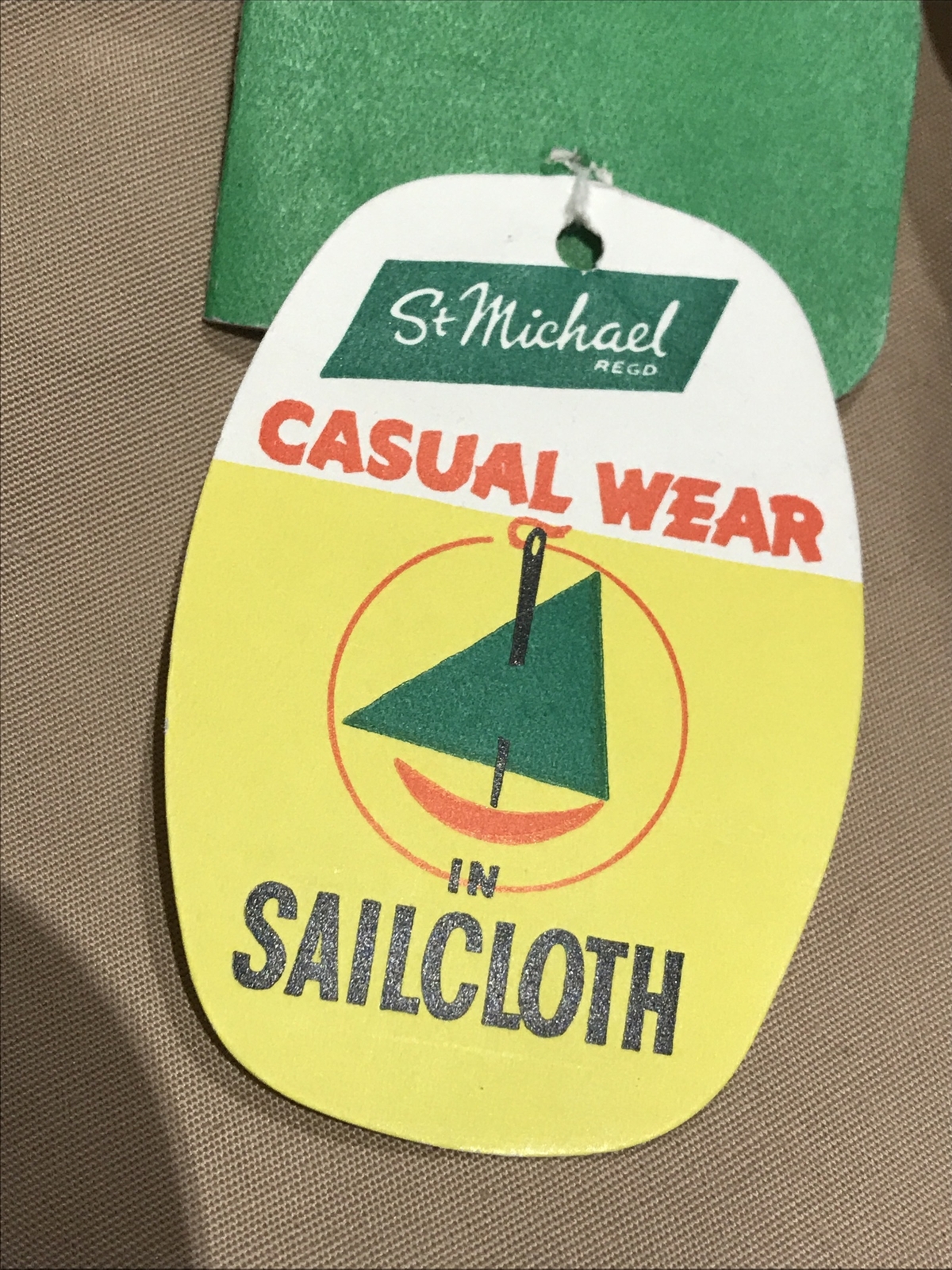 True Vintage 1950s St Michael Sailcloth Skirt with Button Trim, BNWT, 24" Waist 2