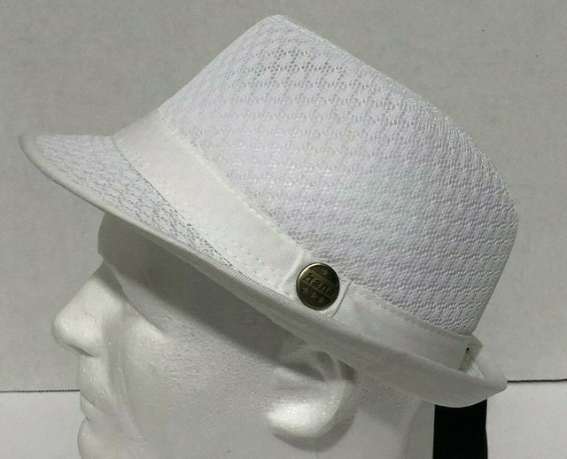 NEW “Hana” WHITE Classic Soft Mesh Fedora Hat Men’s Size L/XL eBay