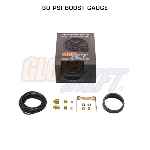 52MM GLOWSHIFT TINTED 7 COLOR 60PSI BOOST & 2400 EXHAUST GAS TEMP EGT GAUGE SET - Image 4 of 4
