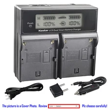 Kastar Battery LCD Dual Fast Charger for Sony BP-U65 U65 BC-U1 U2 & Sony PMW-F3