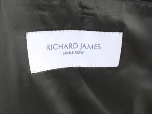 New RICHARD JAMES Forest Green Linen Bomber Jacket Size 38R/48R Medium Blouson - Picture 12 of 19