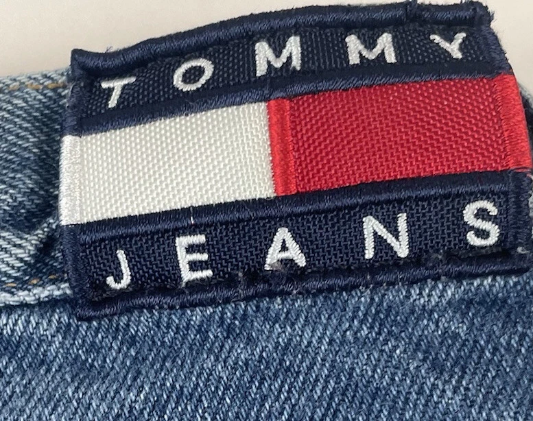 Vintage 90’s/Y2K Tommy Hilfiger Star Logo Jeans Size 12 Youth Flag Baggy - Image 3 of 4