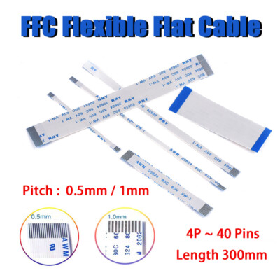 0.5mm 1mm Pitch FFC Flexibles Flachbandkabel Flat Kabel 4P~40Pins Länge 300mm