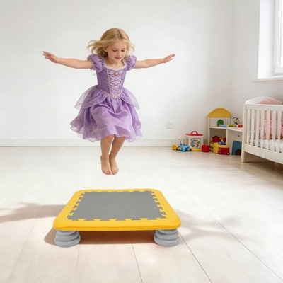 Yellow&Grey Balance and Bounce Kids' Toy for Indoor and Outdoor Use 65*65*12.5cm