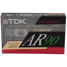 TDK AR 90 Minutes Blank Audio Media Recording Cassette Tape (1991) NEW SEALED