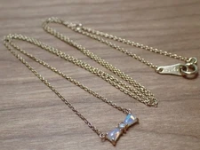 Agete Classic K18 Opal Diamond Necklace Ribbon agete