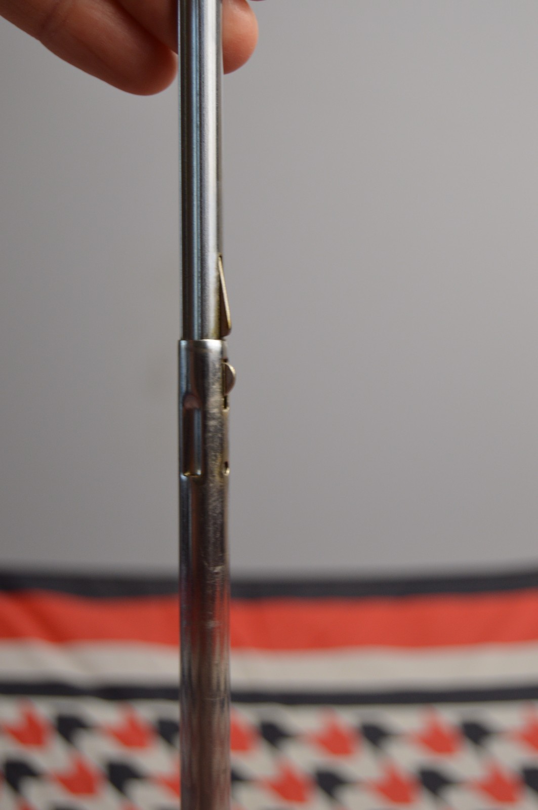 Vintage Automatic Umbrella Push-Button Orange/Bla… - image 16