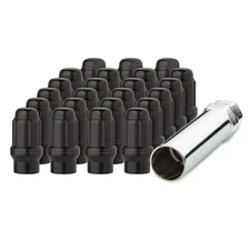 23 Black 1/2-20 Closed End ET Spline Tuner Lug Nuts for Aftermarket Wheels