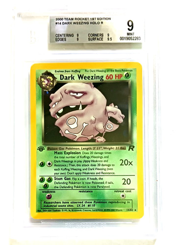 Dark Weezing (1st Edition) graded BGS 9 for sale on eBay