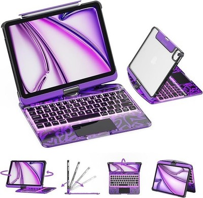 GUSGU Transparent Case with Wireless Keyboard only for 2024 iPad Pro 11-in.(M4)