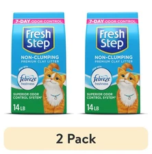 (2 pack) Non-Clumping Scented Premium Cat Litter with Febreze Freshness, 14 lbs