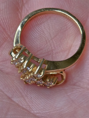 14 Karat Gold 3,73 g Cocktail Ring mit 12 runden GH Diamanten 0,36 ct S1 & S2 Größe 5 - Bild 7 von 10