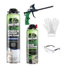 Sprayman Window & Door Low Expansion Gun Foam 24oz, 1 Pack - Gun Included Set