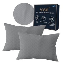 Cooling Pillowcases for Ultimate Temperature Control, King Smoked Pearl