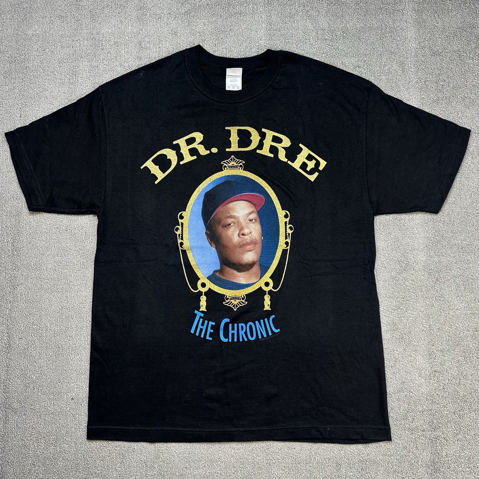 FILA Maglietta Vintage Dr Dre The Chronic Rap XL Death Row Records Maglietta Hip Hop Nera 2005