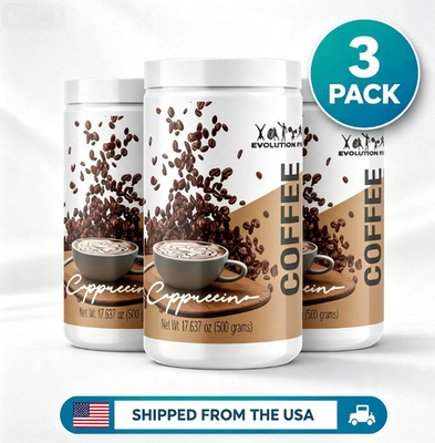 3x Evolution Fit Cappuccino Coffee Supplement 17.637 oz 500g US Free shipping