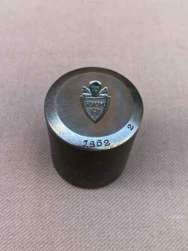 Antique 1900's Mold Die Stamp Jewelry MONK UM Skull University of Michigan Pin A - Picture 3 of 8