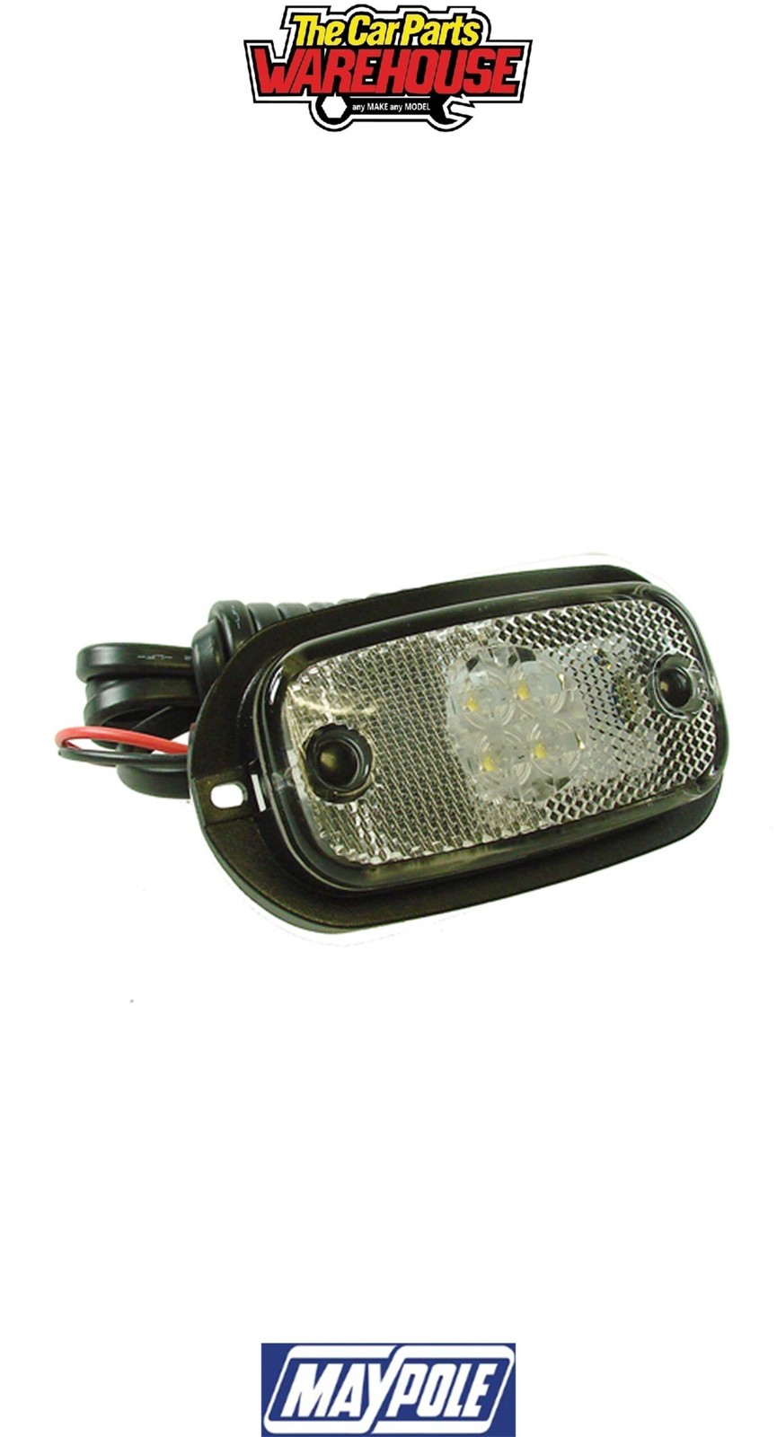 Maypole 8172BSS 12/24V Clear LED Front Marker Lamp + SuperSeal Socket