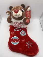 NWT Rudolph Red Nose Reindeer Dan Dee 18" Plush Christmas Stocking Singing Light
