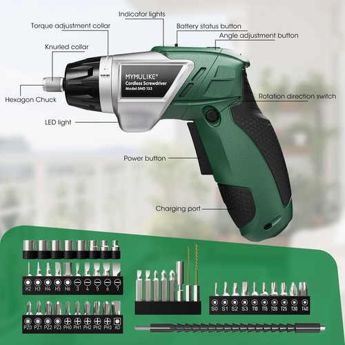 Electric Screwdriver Cordless Set, 3.6V Power Screwdriver Rechargeable with L... - Picture 5 of 9
