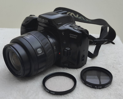 Minolta Dynax 500si Spiegelreflexkamera Zoomobjektiv AF 35/70mm. Filter. Funktioniert Nickel 