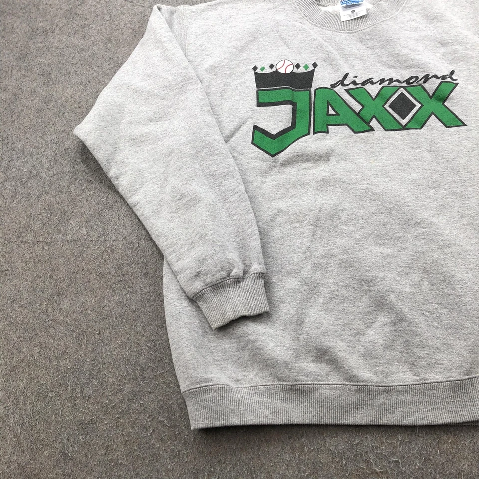 复古 West Tenn Diamond Jaxx 运动衫男式大号灰色 MILB 圆领 — 第 2/4 张图片