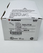 Burndy YA2CL2TC38 Brown HYLUG Box of 25 50221K 2 Hole