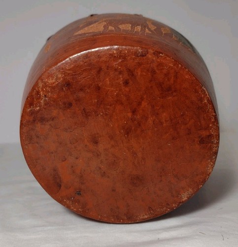 Maceta de terracota tejida borde de caña jirafa talla motivo tribal decoración - Imagen 6 de 10