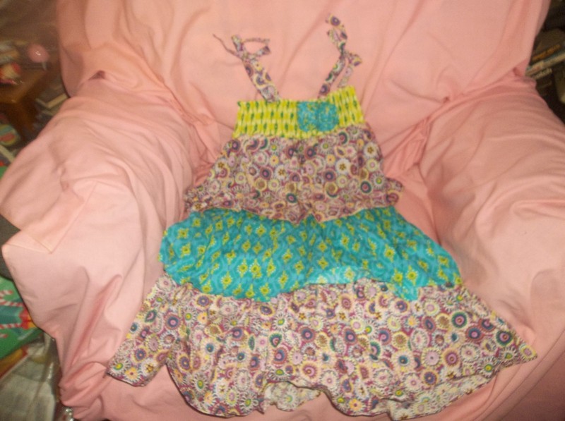 NWT--Jelly the Pug sundress size 5--Maggie Boho style, blue/green/purple, smocke