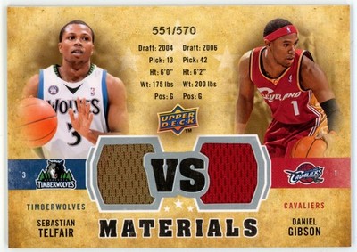 2009-10 UD VS Materials Sebastian Telfair Daniel Gibson 551/570 #VS-TG