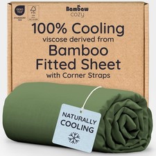 100 Viscose Derived from Bamboo Fitted Sheet Queen Size, Cooling Fitted Shee...
