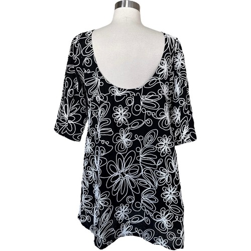 SOLID & STRIPED Dress The Emma Black Floral Embroidery Short Sleeve Cotton Small - Picture 9 of 11
