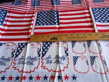 Flags/Eagle/Stars  So Proudly We Hail  Patriotic Cotton Fabric 44  x 17"