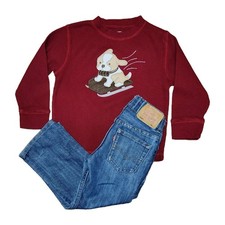 4 Regular Levi's 514 Straight Leg Jeans, Gymboree Red Lobg Sleeve Thermal Shirt