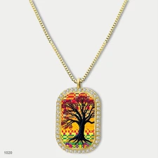 Stunning Tree Of Life Pendant Necklace Chain Picture Dog Tag Chain Gift Design D