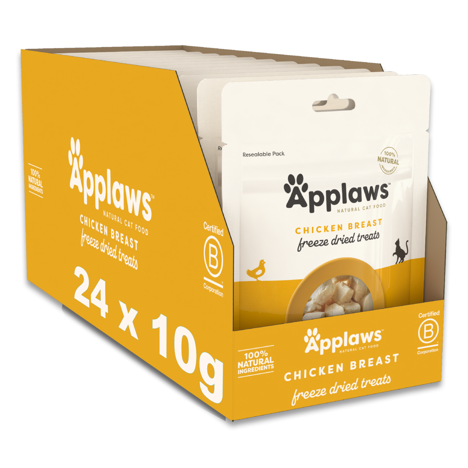 24 x 10g Applaws 100% Natural Hypoallergenic Freeze Dried Chicken Cat Treat