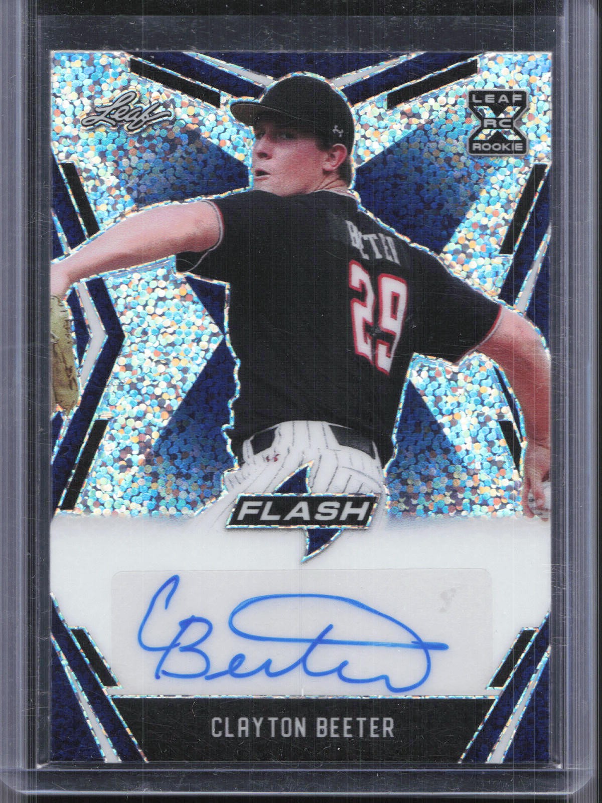2020 Leaf Flash #BA-CB1 Clayton Beeter Base Rookie Auto Blue #/50 RC