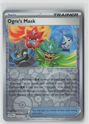 OGRE'S MASK (POKE BALL PATTERN) 118/131 HOLO PRISMATIC EVOLUTIONS POKEMON NM/M