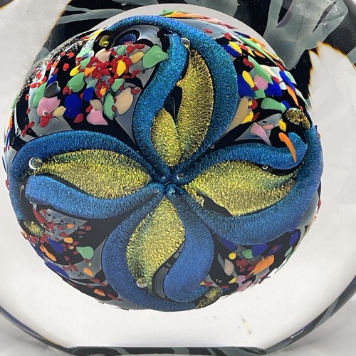 Signed Rollin Karg 2002 Art Glass Dichroic Sculpture 6.5" Tall 7" Wide - 第 2/10 張圖片