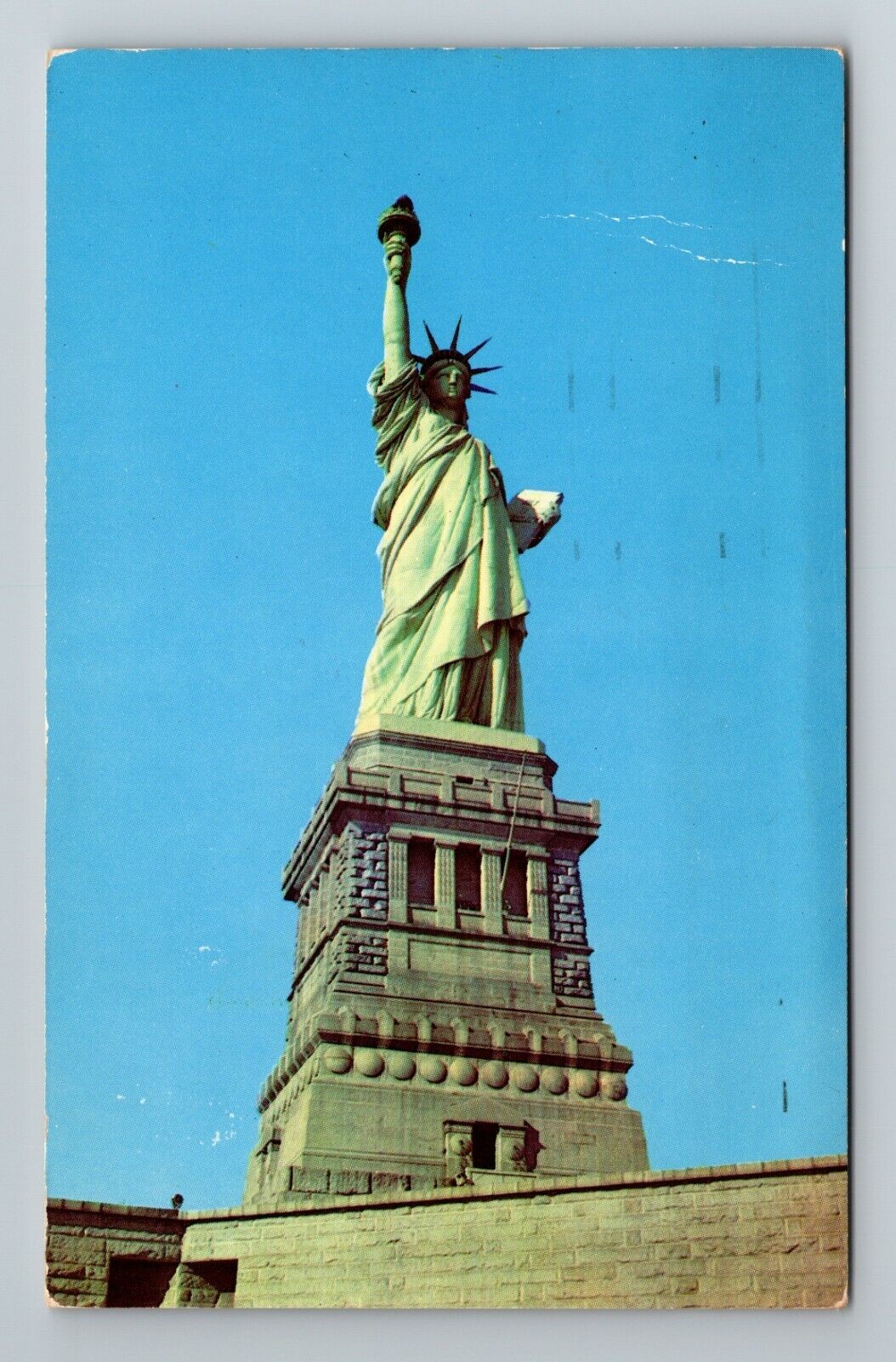 Vintage NYC Statue of Liberty Island NY Harbor Souvenir Postcard