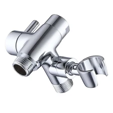 Chrome Metal Shower Arm Diverter with Handshower Mount for Hand Held Showerhead