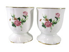 Egg Cups Vintage Floral Ceramic With Gold Leaf Edging 6cm Height 5cm Diameter