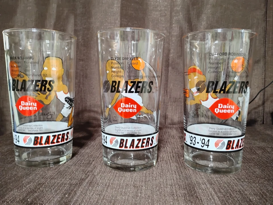 Juego de 3 vasos de coleccionista Dairy Queen 93/94 Portland Blazers Foto 2 de 2