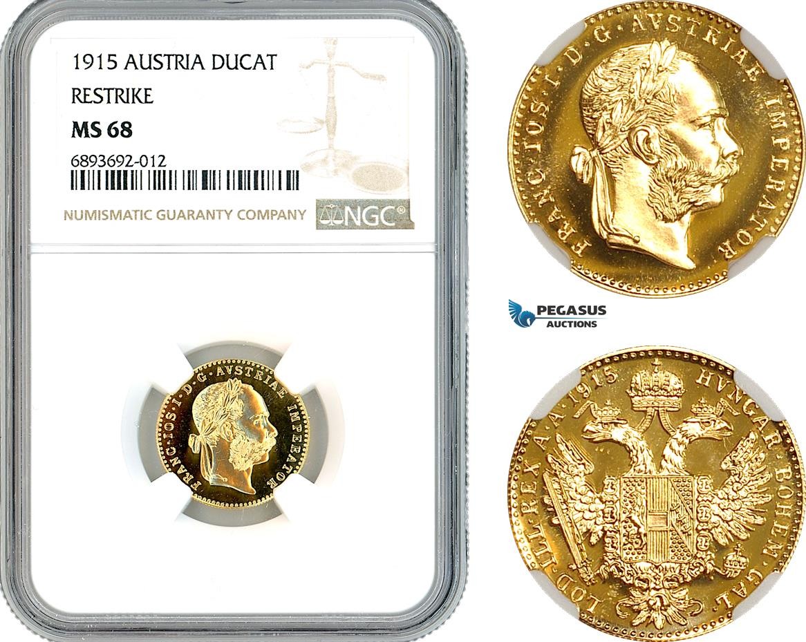 AK876, Austria, Franz Joseph, Restrike 1 Ducat 1915, Vienna