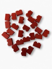Lego 25 Nuevos Ladrillos Rojos Modificados 1 x 2 con Rejilla Pieza Perfil Acanalado