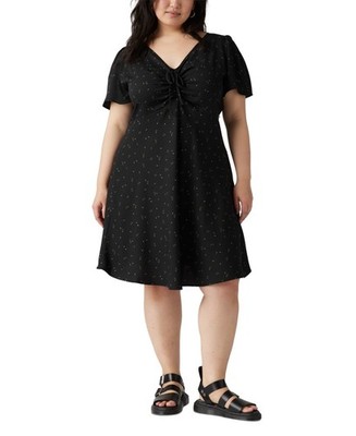 Levi's Plus Size Delray V-Neck Short-Sleeve Dress Black Size 4X MSRP $70