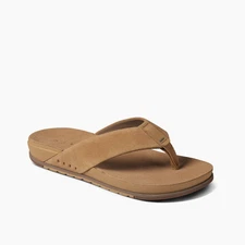 REEF OJAI Premium Tan Suede & Leather Cushion Comfort Flip-Flop Men's Size 9