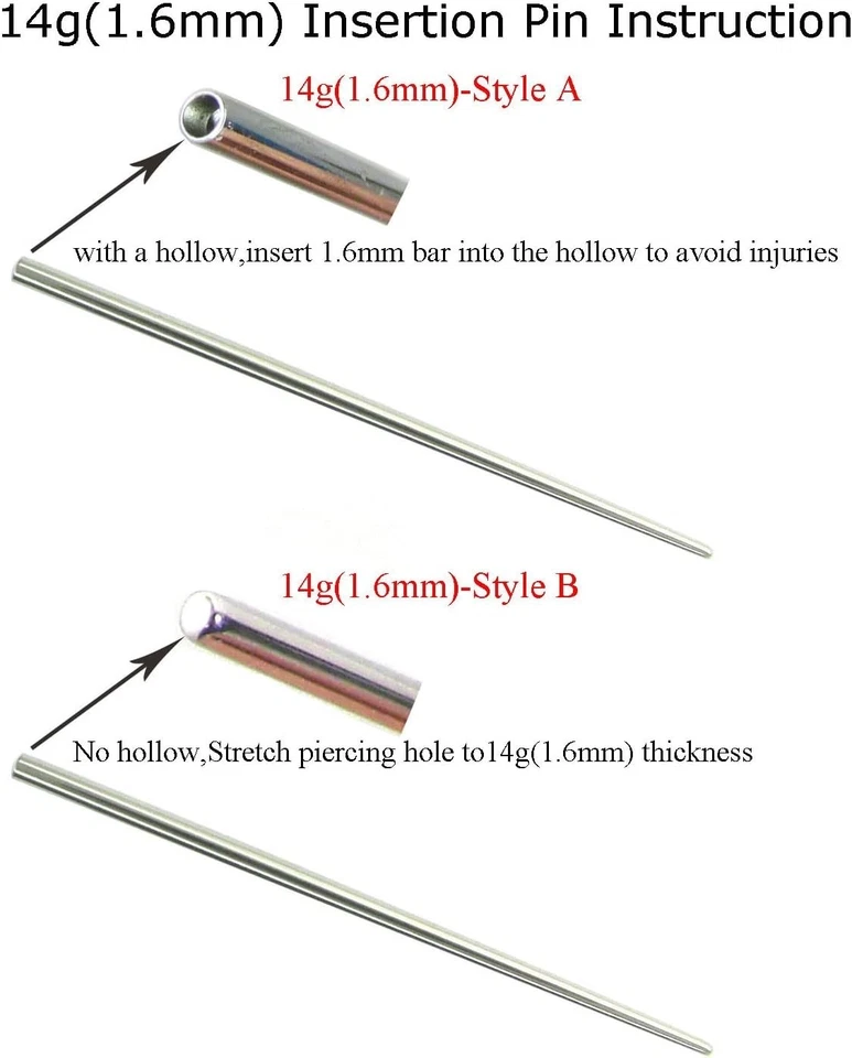 Конические вставные штифты 316 л из нержавеющей стали для безопасного пирсинга тела (2 шт.) - Изображение 4 из 4