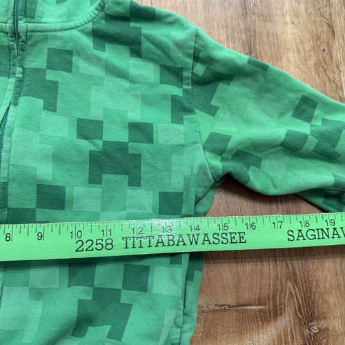 MAD ENGINE Minecraft Creeper full zip mask hoodie sweatshirt YOUTH Small Tag - Picture 6 of 8