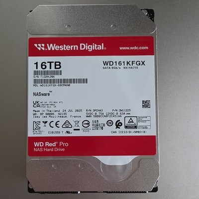 WD Red Pro 3.5'' SATA III Internal NAS Hard Drive 16TB 512MB Cache WD161KFGX